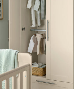 Mamas & Papas Furniture Sets Hampden 3 Piece Cotbed Range with Dresser Changer & Wardrobe - Cashmere