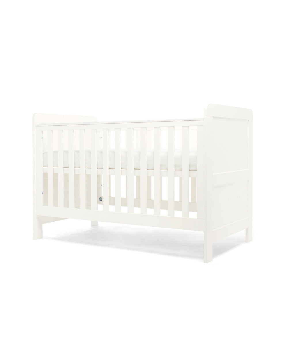 Mamas &amp; Papas Furniture Sets Hampden Nursery Bundle with Lua Bedside Crib (6 Piece) – White