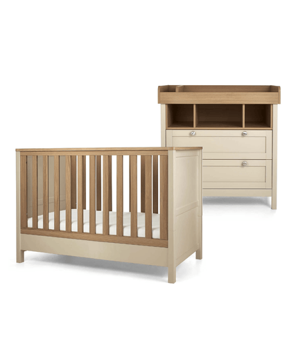 Mamas & Papas Furniture Sets Harwell 2 Piece Convertible Cot Set with Dresser Changer - Cashmere