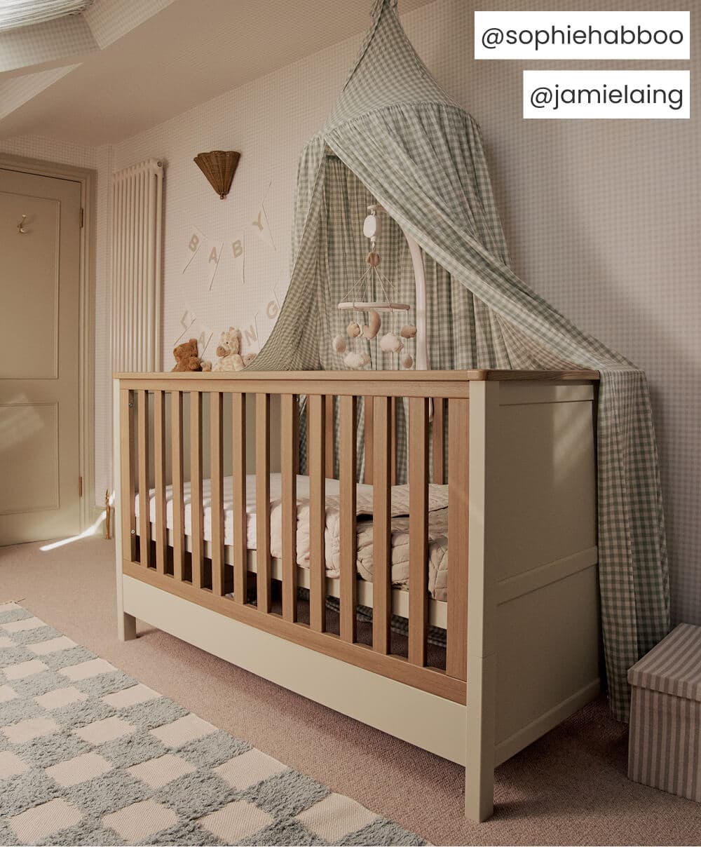 Mamas &amp; Papas Furniture Sets Harwell 2 Piece Cotbed Set with Dresser Changer - Cashmere