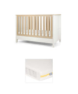 Mamas & Papas Furniture Sets Harwell Convertible Cot Bundle with Essential Pocket Spring Petite Cot Mattress - White/Natural