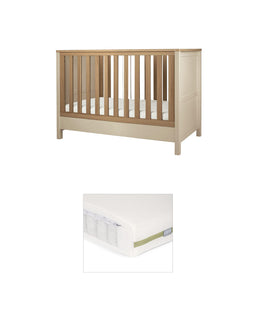 Mamas & Papas Furniture Sets Harwell Convertible Cot Bundle with Premium Pocket Spring Petite Cot Mattress - Cashmere