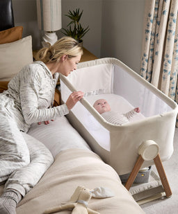 Mamas & Papas Furniture Sets Harwell Nursery Bundle with Lua Bedside Crib (6 Piece) – White