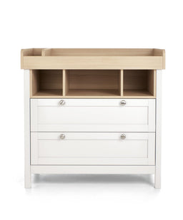 Mamas & Papas Furniture Sets Harwell Nursery Bundle with Lua Bedside Crib (6 Piece) – White