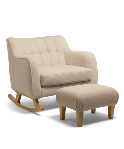Mamas & Papas Furniture Sets Hilston Cuddle Chair Set in Boucle - Oatmeal