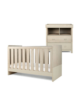 Mamas & Papas Furniture Sets Litton 2 Piece Cotbed Set with Dresser Changer - Washed Oak