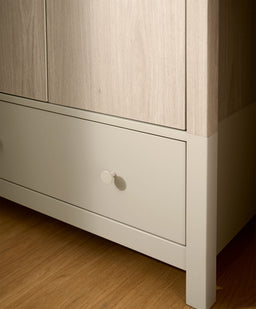 Mamas & Papas Furniture Sets Litton 3 Piece Cotbed Range with Dresser Changer and Wardrobe - Washed Oak