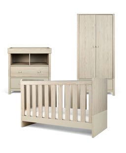 Mamas & Papas Furniture Sets Litton 3 Piece Cotbed Range with Dresser Changer and Wardrobe - Washed Oak