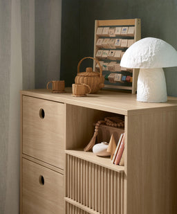 Mamas & Papas Furniture Sets Oska 2 Piece Cotbed Set with Narrow Dresser Changer - Oak/Natural