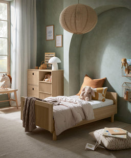 Mamas & Papas Furniture Sets Oska 2 Piece Cotbed Set with Narrow Dresser Changer - Oak/Natural