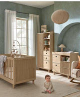 Mamas & Papas Furniture Sets Oska 3 Piece Cotbed Range With Narrow Dresser Changer & Wardrobe - Natural/Oak