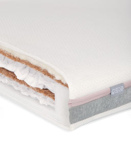 Mamas & Papas Furniture Sets Oska Cotbed & Luxury Hybrid Twin Cotbed Mattress Bundle - Natural/Oak