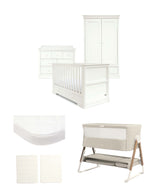 Mamas & Papas Furniture Sets Oxford Nursery Bundle with Lua Bedside Crib (6 Piece) – White