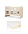 Mamas & Papas Furniture Sets Vyne Cot & Essential Airflow Fibre Small Cotbed and Cot Mattress  - Cashmere/Oak