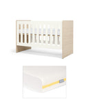 Mamas & Papas Furniture Sets Vyne Cot & Essential Airflow Fibre Small Cotbed and Cot Mattress  - White/Oak