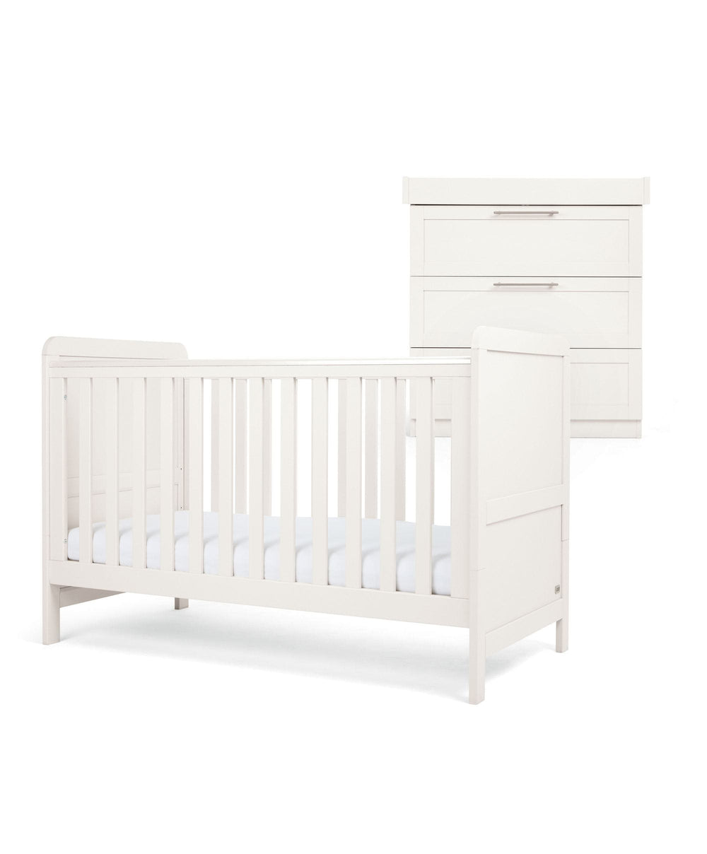 Mamas &amp; Papas Furniture Sets Walton 2 Piece Cotbed Set with Dresser Changer - White