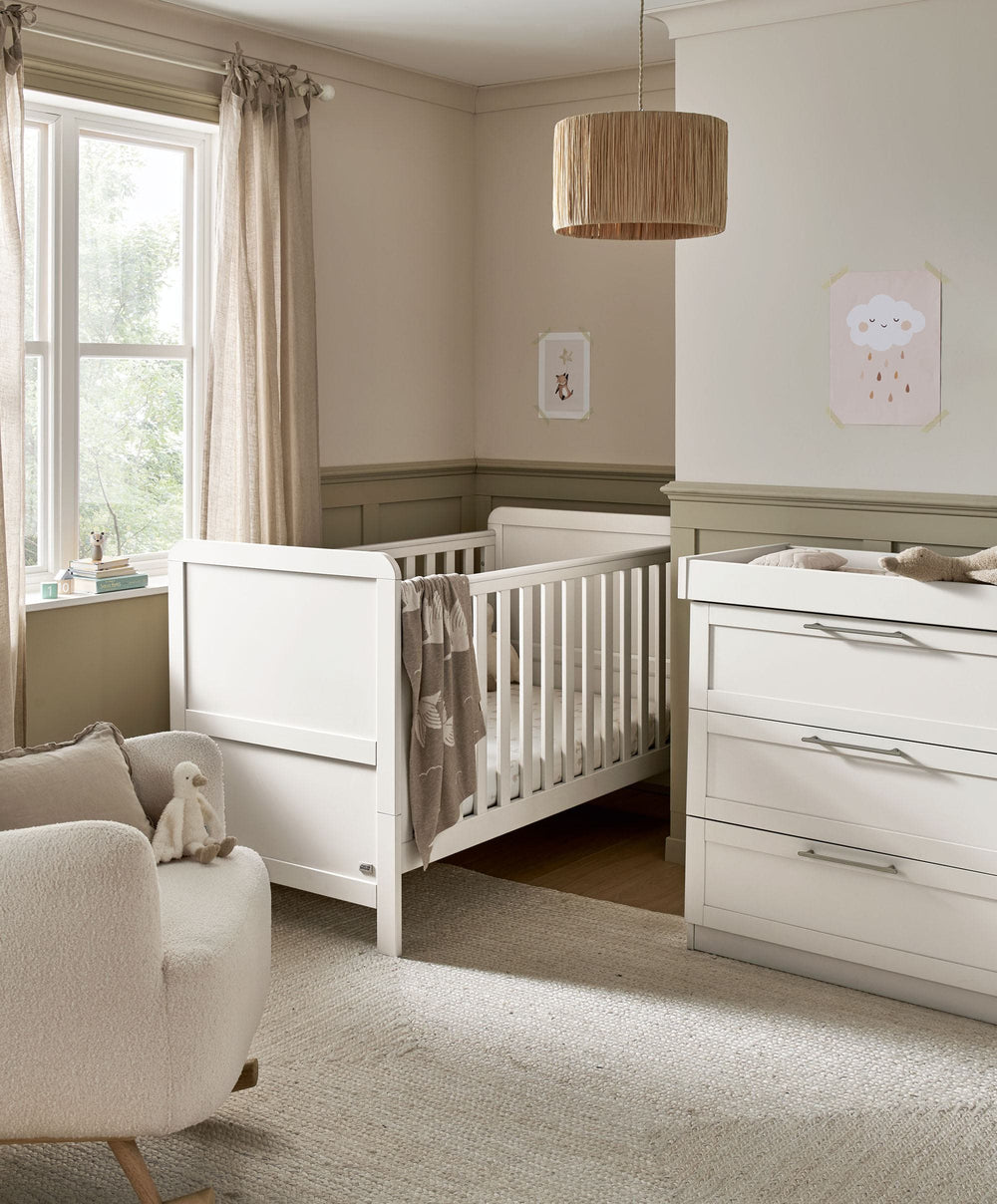 Mamas &amp; Papas Furniture Sets Walton 2 Piece Cotbed Set with Dresser Changer - White
