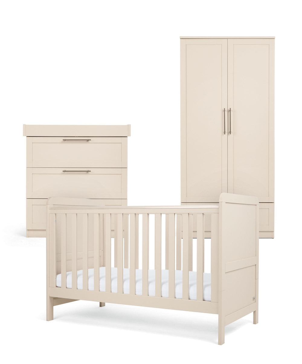Mamas &amp; Papas Furniture Sets Walton 3 Piece Range with Dresser Changer &amp; Wardrobe - Cashmere
