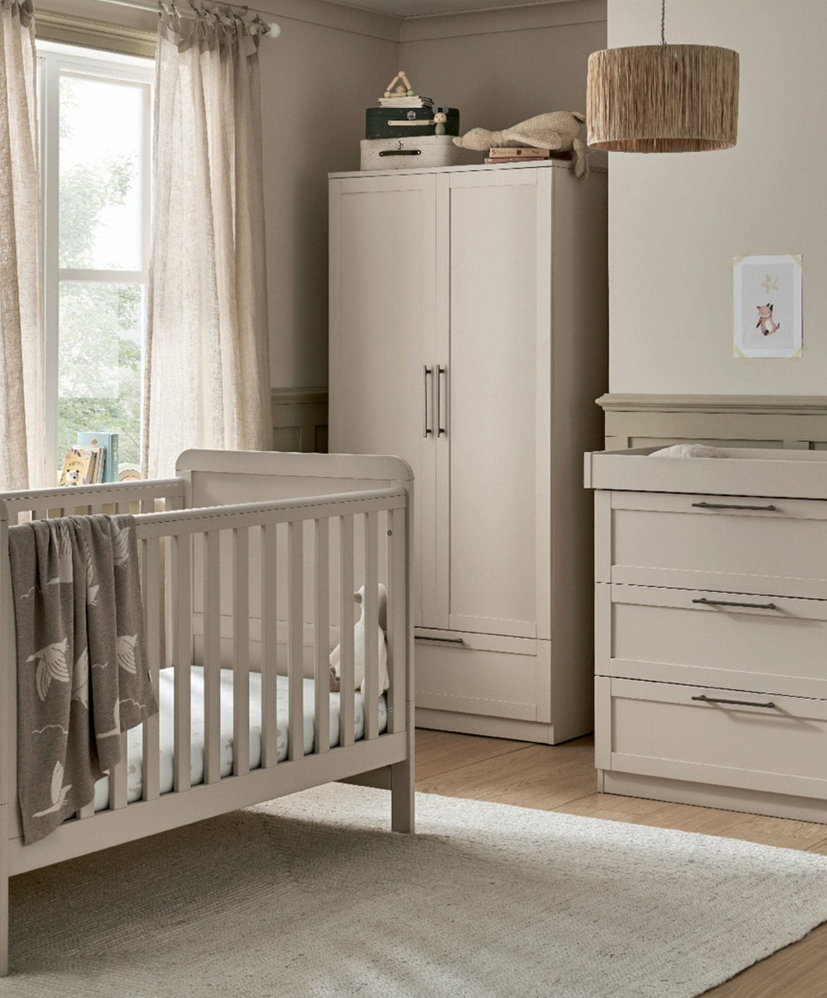 Mamas & Papas Furniture Sets Walton 3 Piece Range with Dresser Changer & Wardrobe - Cashmere