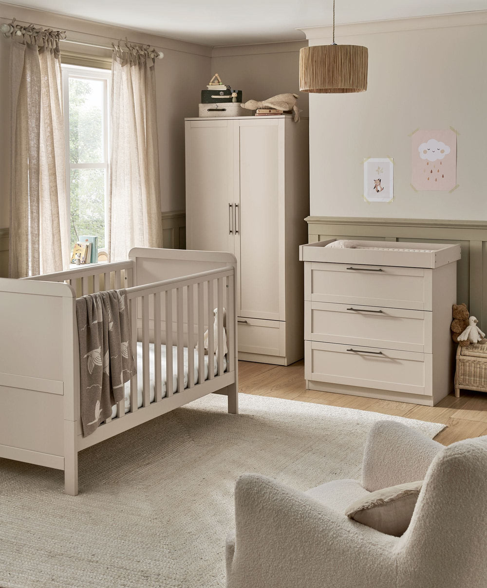 Mamas &amp; Papas Furniture Sets Walton 3 Piece Range with Dresser Changer &amp; Wardrobe - Cashmere