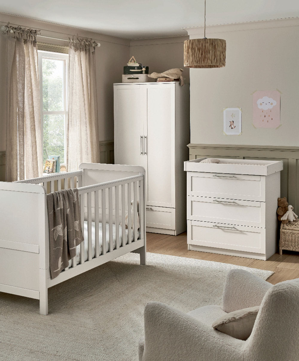 Mamas &amp; Papas Furniture Sets Walton 3 Piece Range with Dresser Changer &amp; Wardrobe - White