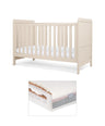 Mamas & Papas Furniture Sets Walton Cotbed with Luxury Hybrid Twin Cotbed Mattress - Cashmere