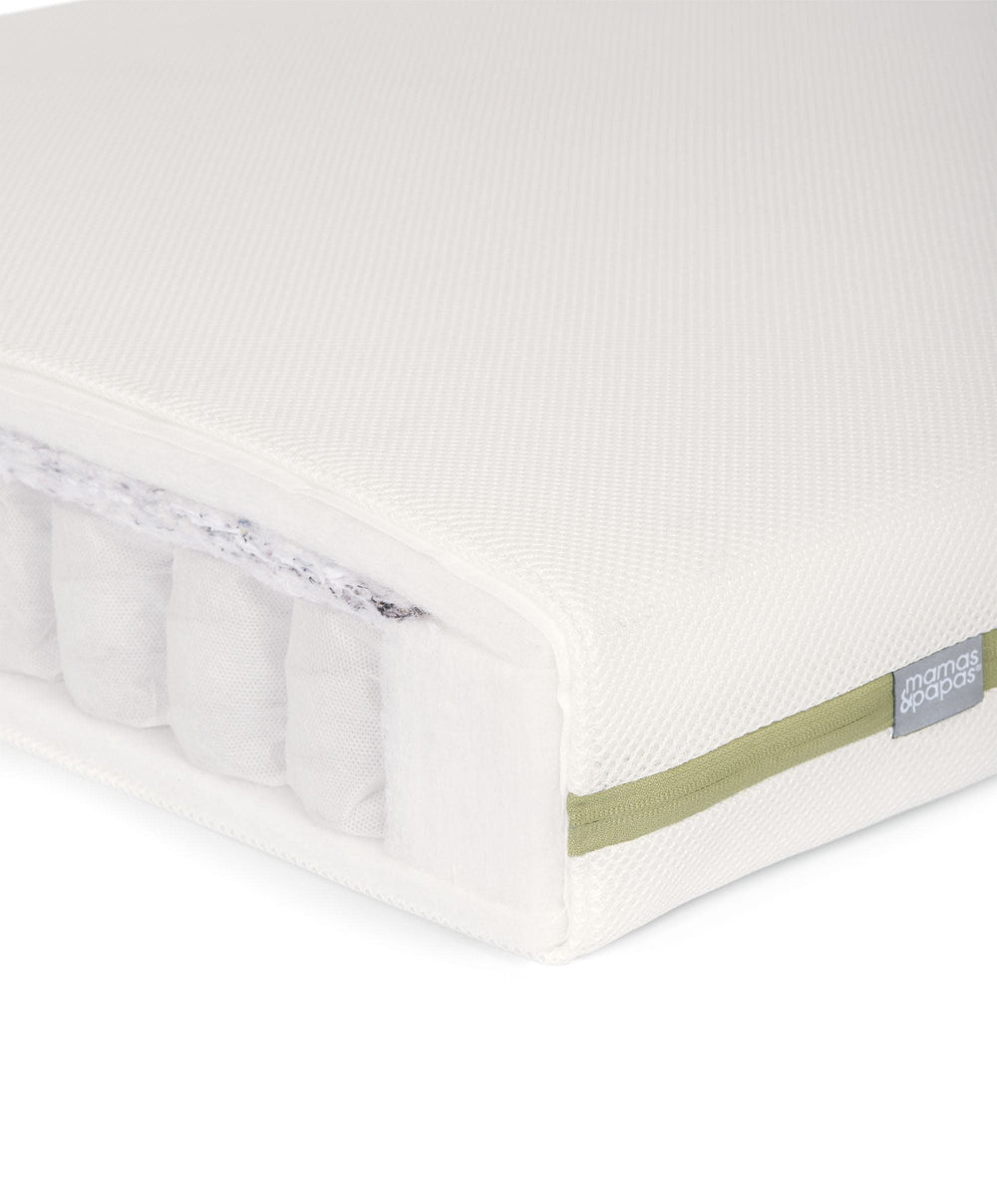 Mamas &amp; Papas Furniture Sets Walton Cotbed with Premium Pocket Spring Mattress - Cashmere