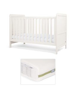 Mamas & Papas Furniture Sets Walton Cotbed with Premium Pocket Spring Mattress - White