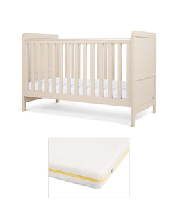 Mamas & Papas Furniture Sets Walton Cotbed with Signature Airflow Pocket Spring Mattress - Cashmere