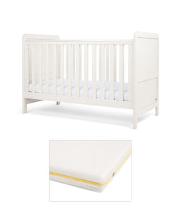 Mamas & Papas Furniture Sets Walton Cotbed with Signature Airflow Pocket Spring Mattress - White