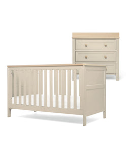Mamas & Papas Furniture Sets Wedmore 2 Piece Cotbed Set With Dresser Changer - Cashmere/Oak