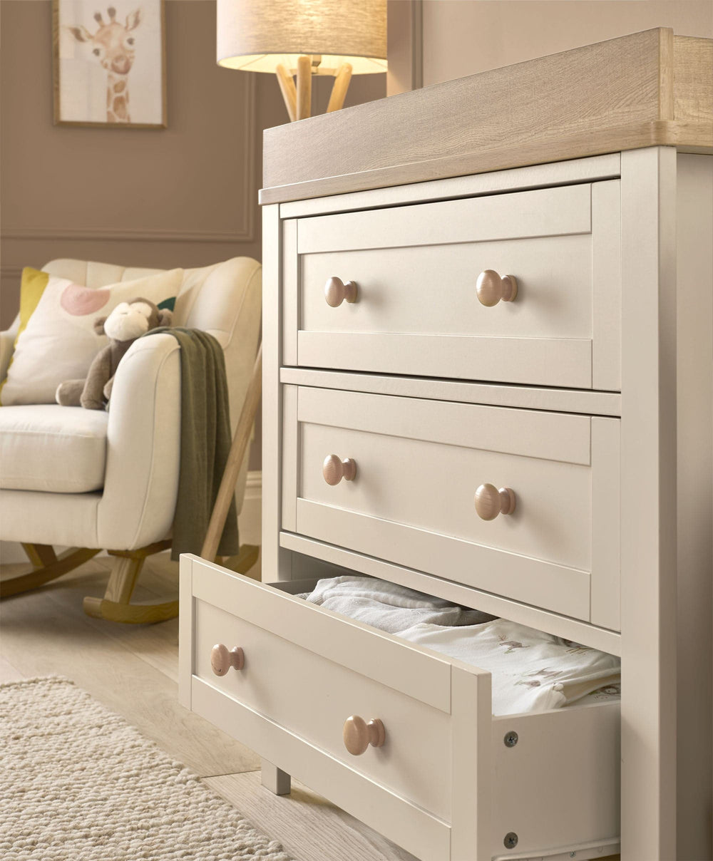 Mamas &amp; Papas Furniture Sets Wedmore 2 Piece Cotbed Set With Dresser Changer - Cashmere/Oak