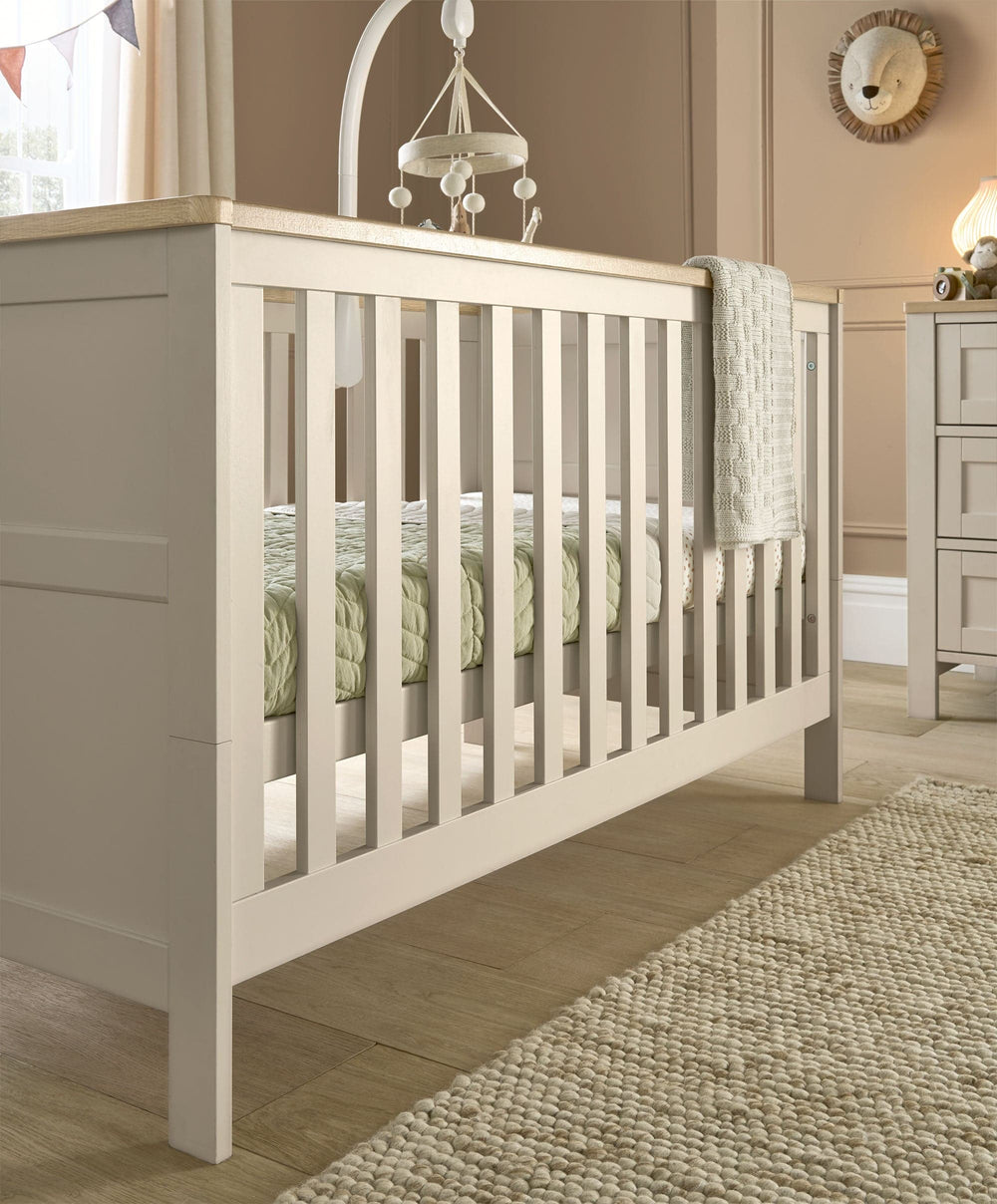 Mamas &amp; Papas Furniture Sets Wedmore 2 Piece Cotbed Set With Dresser Changer - Cashmere/Oak