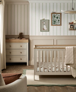 Mamas & Papas Furniture Sets Wedmore 2 Piece Cotbed Set With Dresser Changer - Cashmere/Oak