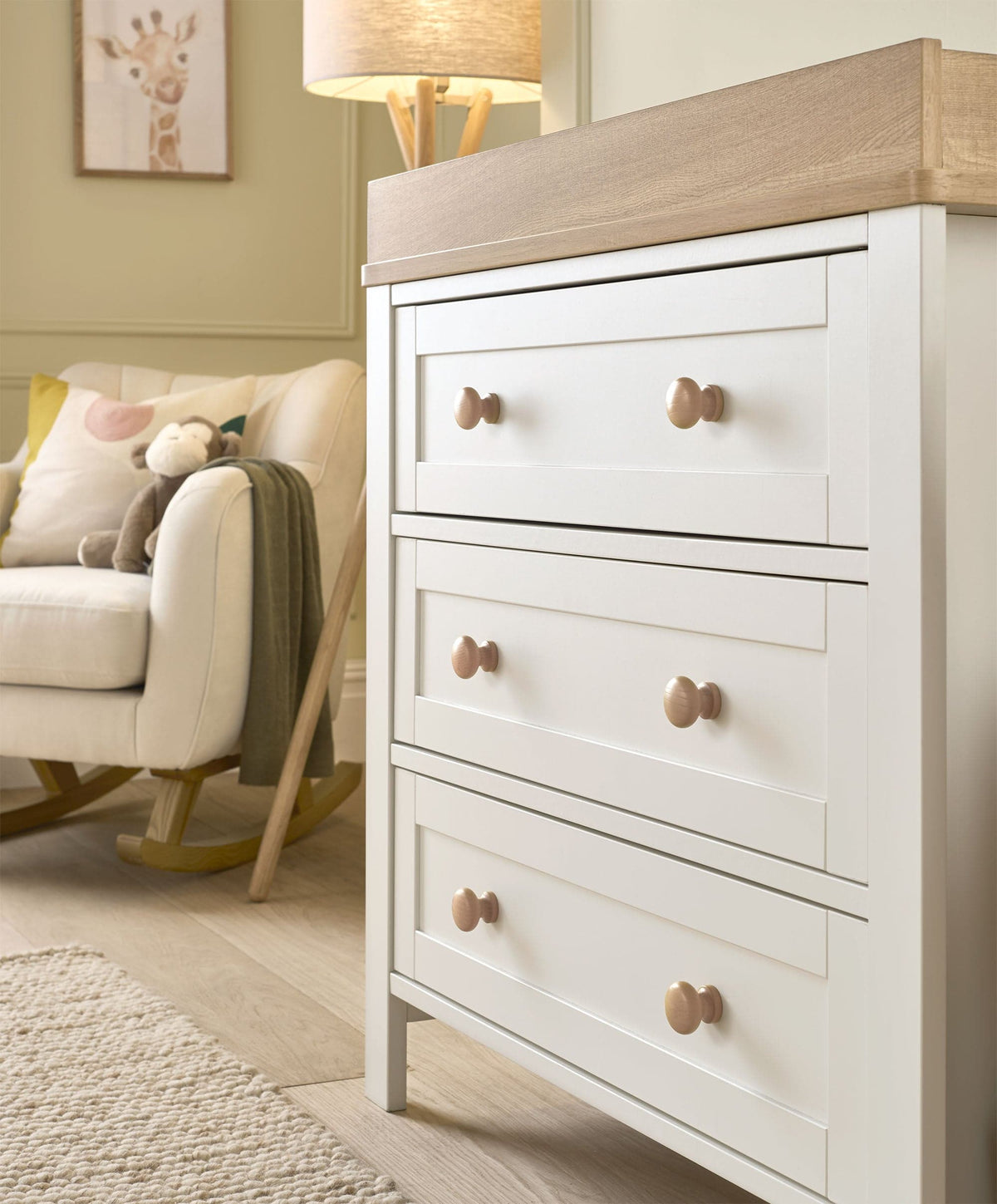 Mamas & Papas Furniture Sets Wedmore 2 Piece Cotbed Set with Dresser Changer - White/Oak