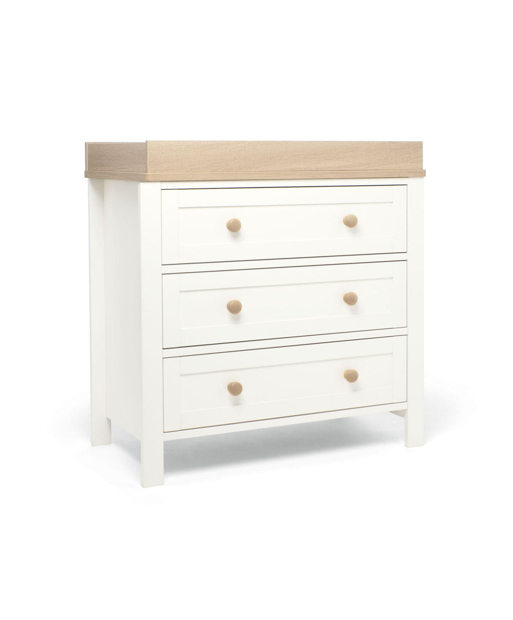 Mamas &amp; Papas Furniture Sets Wedmore 2 Piece Cotbed Set with Dresser Changer - White/Oak