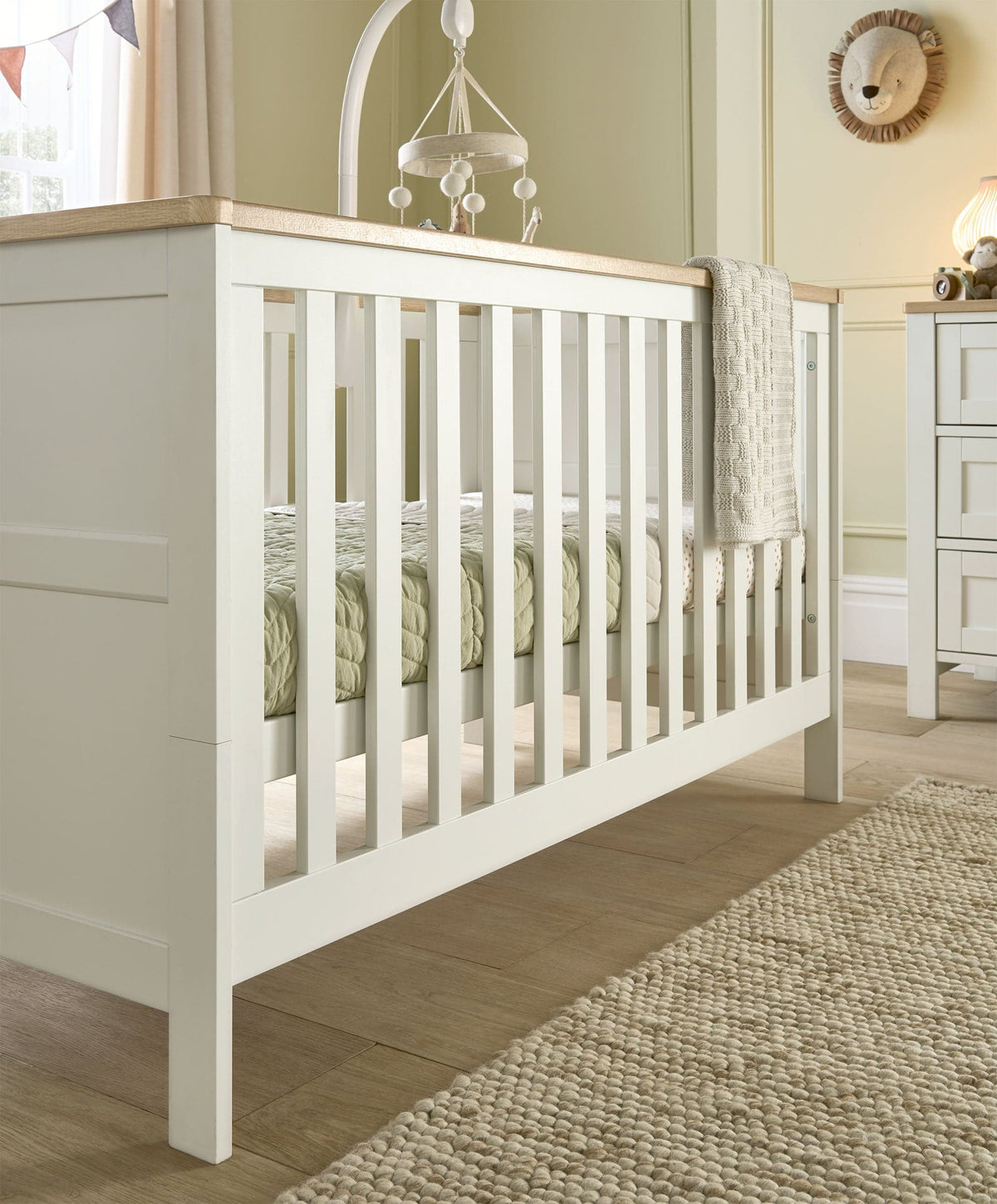 Mamas & Papas Furniture Sets Wedmore 2 Piece Cotbed Set with Dresser Changer - White/Oak