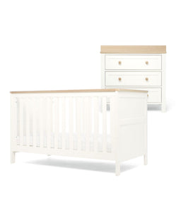 Mamas & Papas Furniture Sets Wedmore 2 Piece Cotbed Set with Dresser Changer - White/Oak