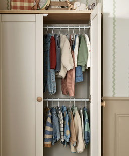 Mamas & Papas Furniture Sets Wedmore 3 Piece Cotbed Range with Dresser Changer & Wardrobe - Cashmere/Oak