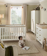 Mamas & Papas Furniture Sets Wedmore 3 Piece Cotbed Range with Nursery Dresser Changer & Wardrobe - White/Natural