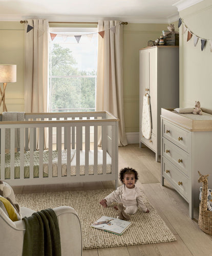 Mamas & Papas Furniture Sets Wedmore 3 Piece Cotbed Set with Dresser Changer & Wardrobe - Pebble Grey