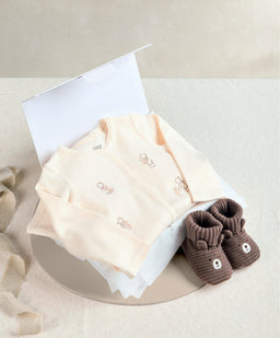 Mamas & Papas Gift Boxes Embroidered Teddy Bear Romper Baby Gift Box - Medium