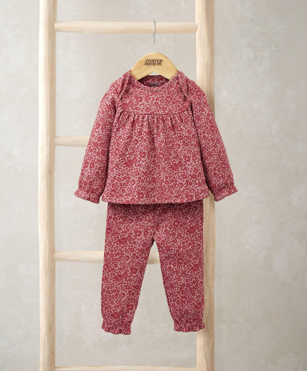 Mamas &amp; Papas Gift Boxes Floral Pyjamas &amp; Bunny Dressing Gown Gift Box