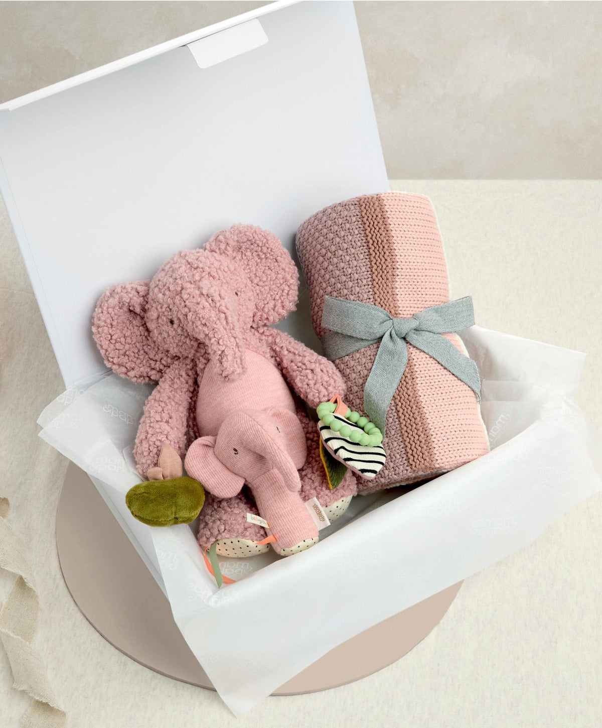 Mamas & Papas Gift Boxes Pink Blanket & Elephant Gift Box