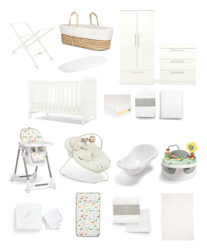 Mamas & Papas Hampden At Home Baby Bundle With Moses Basket - White