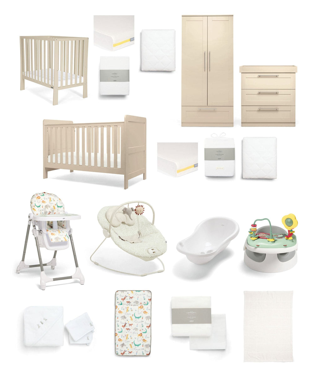 Mamas &amp; Papas Hampden At Home Baby Bundle With Petite Cot - Cashmere