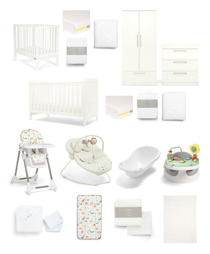 Mamas & Papas Hampden At Home Baby Bundle With Petite Cot - White