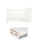 Mamas & Papas Hampden Cotbed & Luxury Hybrid Twin Cotbed Mattress Bundle - White