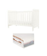 Mamas & Papas Hampden Cotbed & Luxury Hybrid Twin Cotbed Mattress Bundle - White