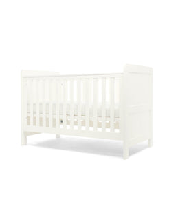 Mamas & Papas Hampden Cotbed & Luxury Hybrid Twin Cotbed Mattress Bundle - White